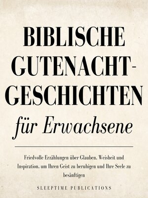 cover image of Biblische Gutenachtgeschichten für Erwachsene